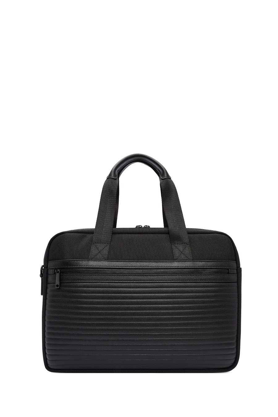 D-Pack Men's Black Long Strap Fabric Briefcase