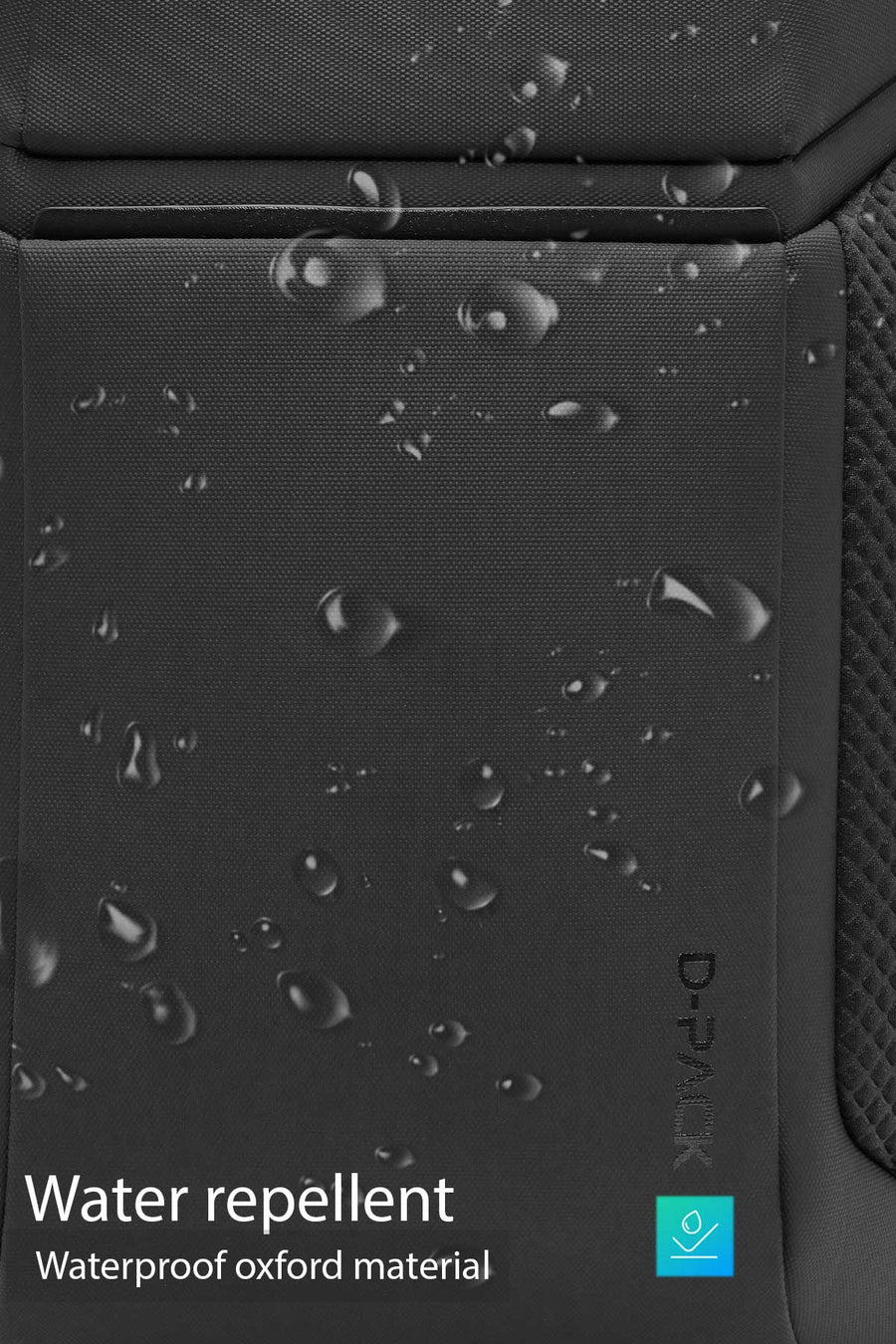 D-Pack Unisex Black Fabric Backpack