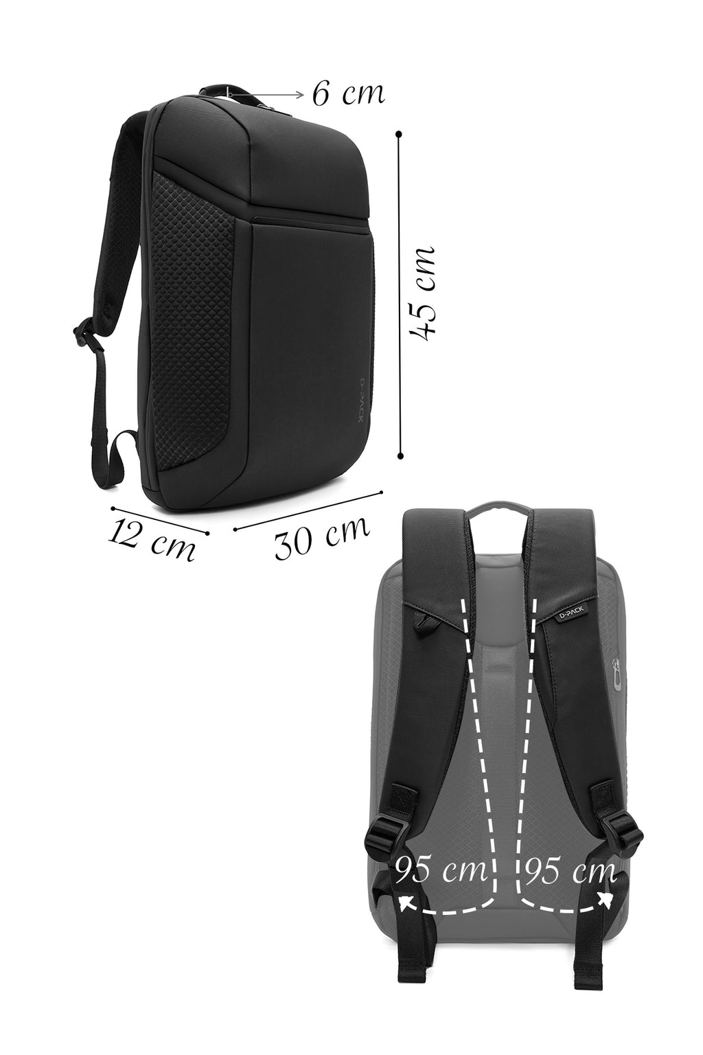 D-Pack Unisex Siyah Kumaş Sırt Çantası