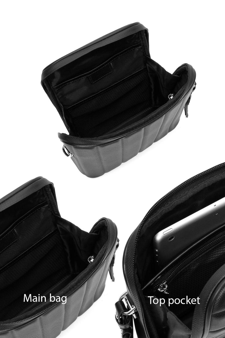 D-Pack Men's Black Crossbody Bag