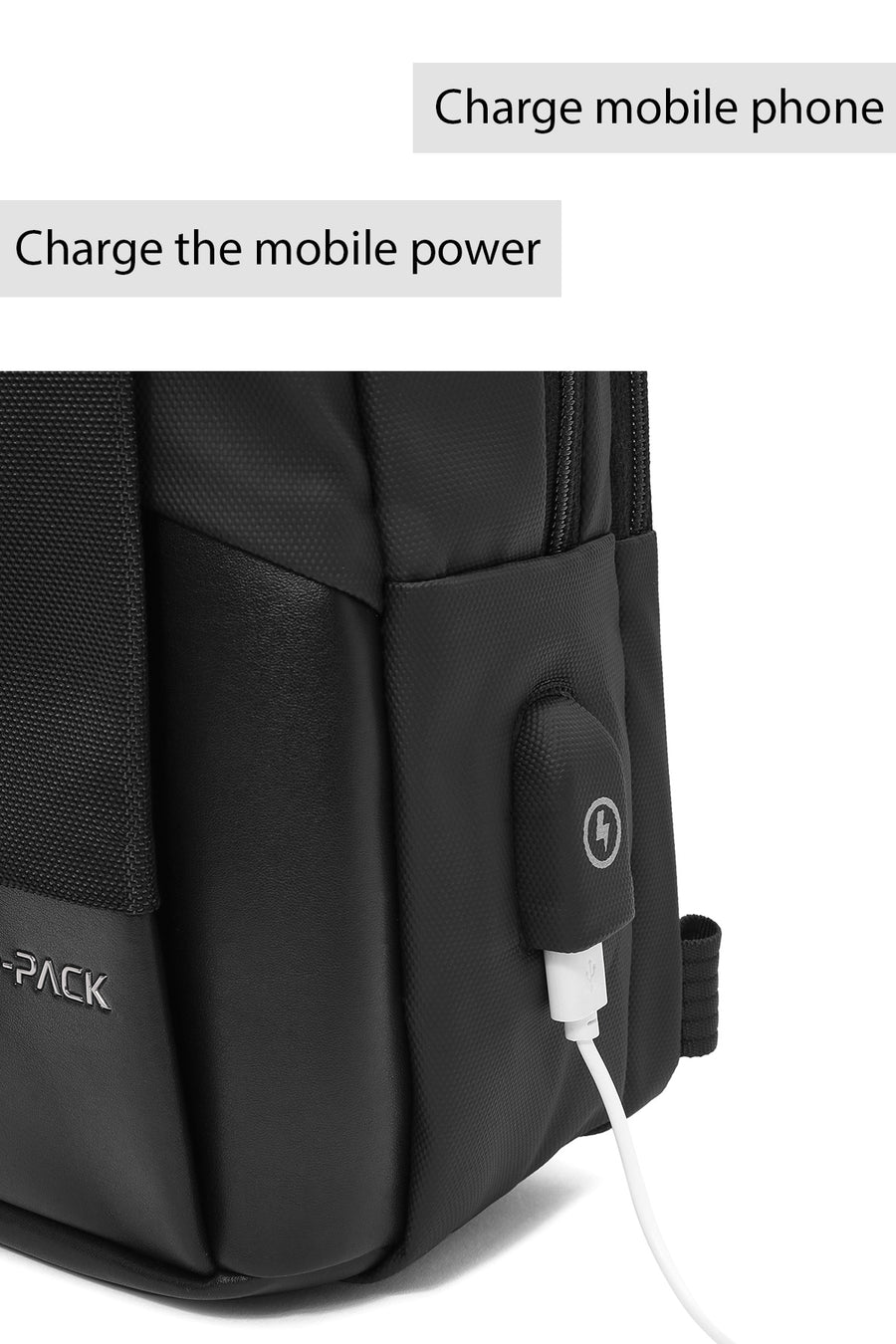 D-Pack Men's Black Tech Backpack