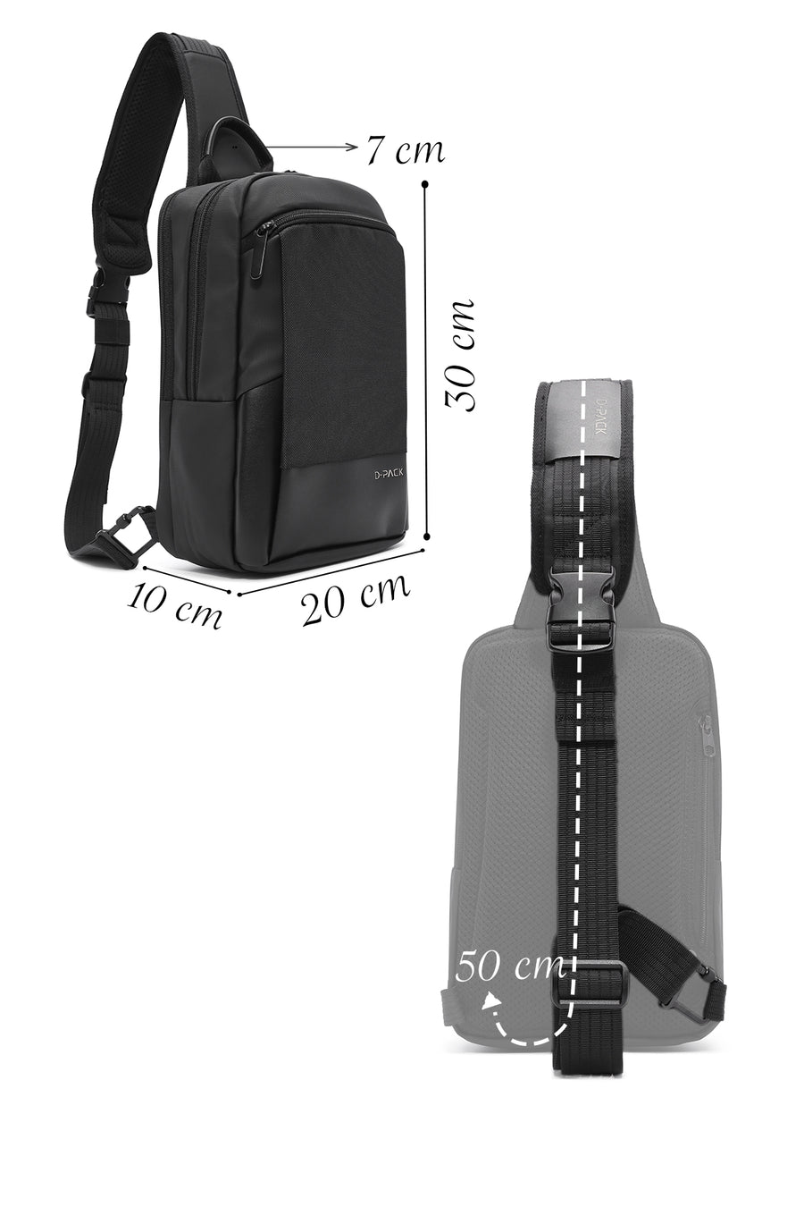 D-Pack Men's Black Tech Backpack