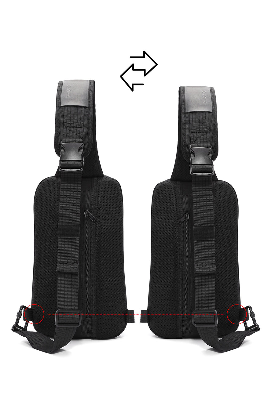 D-Pack Men's Black Fabric Crossbody Bag