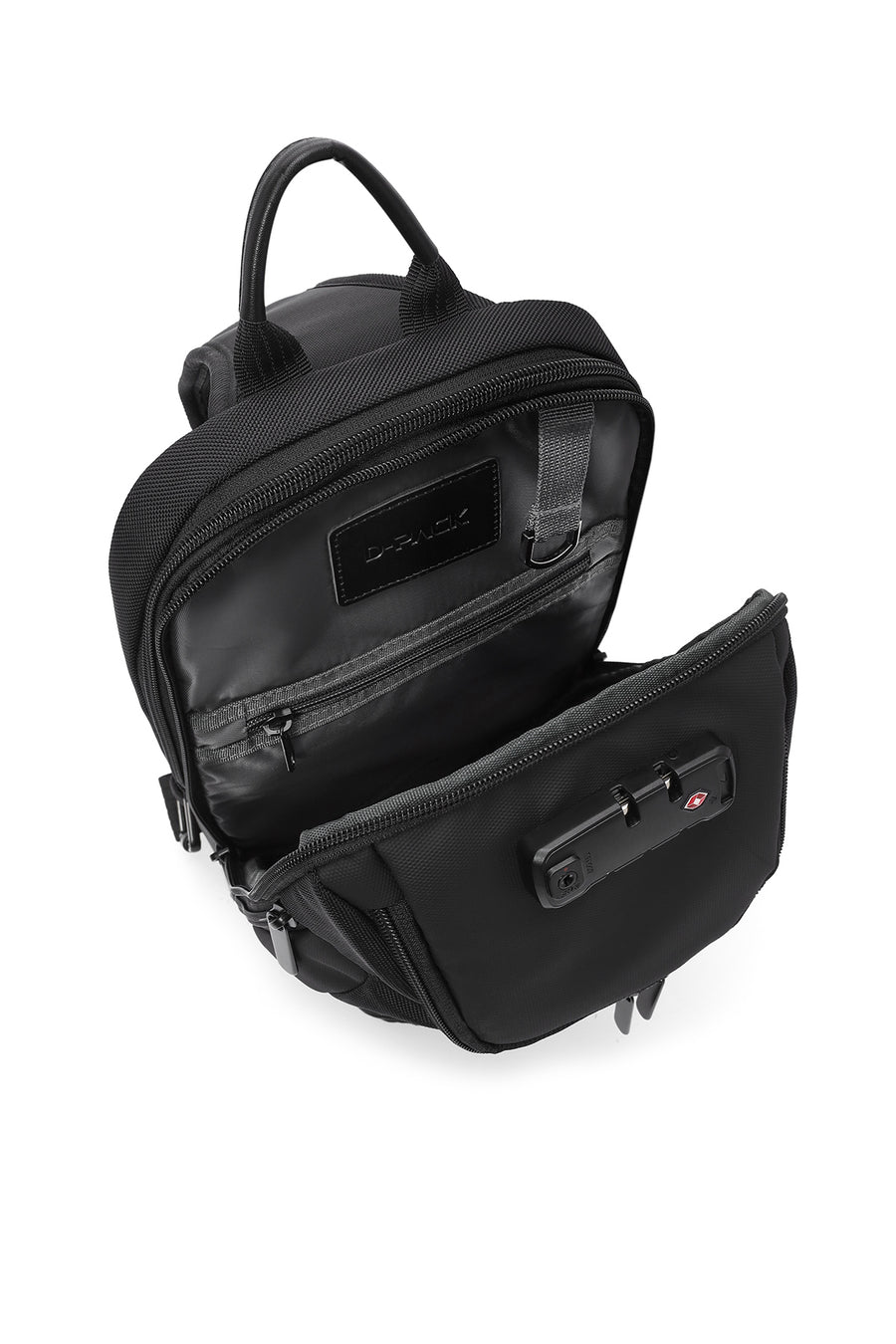 D-Pack Men's Black Fabric Crossbody Bag
