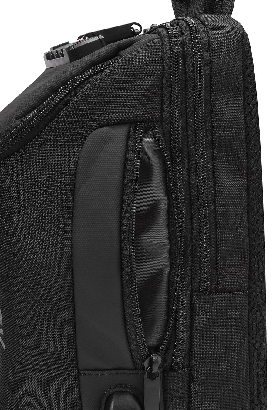 D-Pack Men's Black Fabric Crossbody Bag