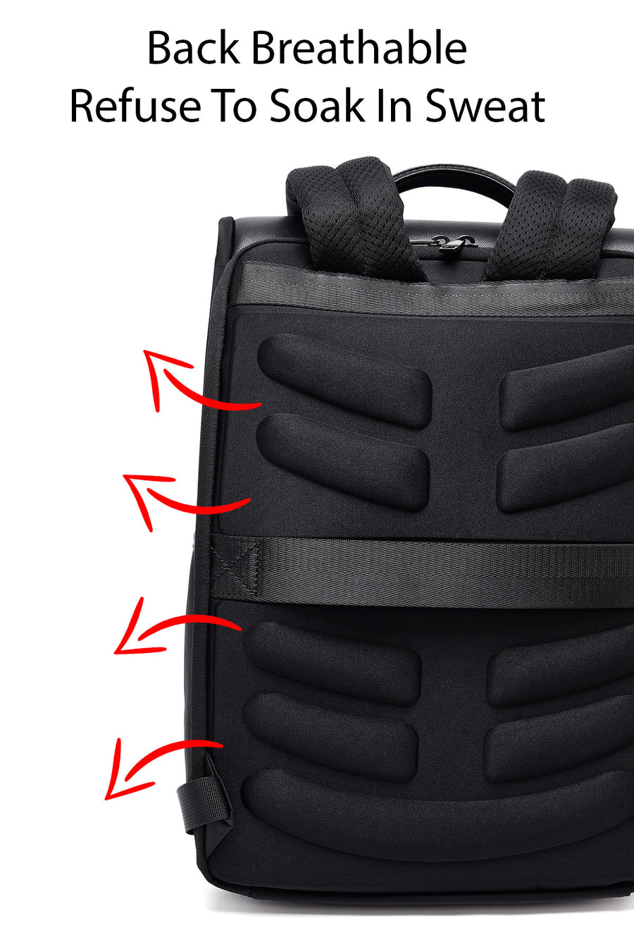 D-Pack Unisex Black Leather Backpack