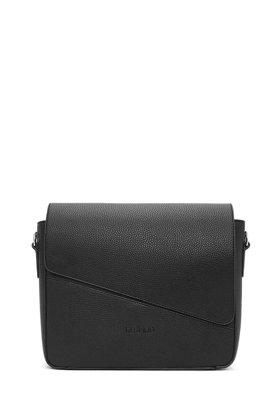 Men's Black Long Strap Messenger Bag