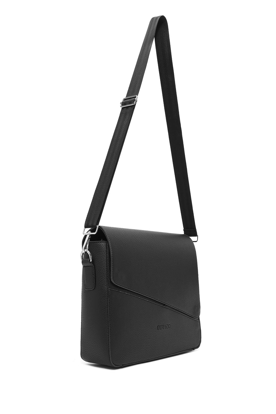 Men's Black Long Strap Messenger Bag
