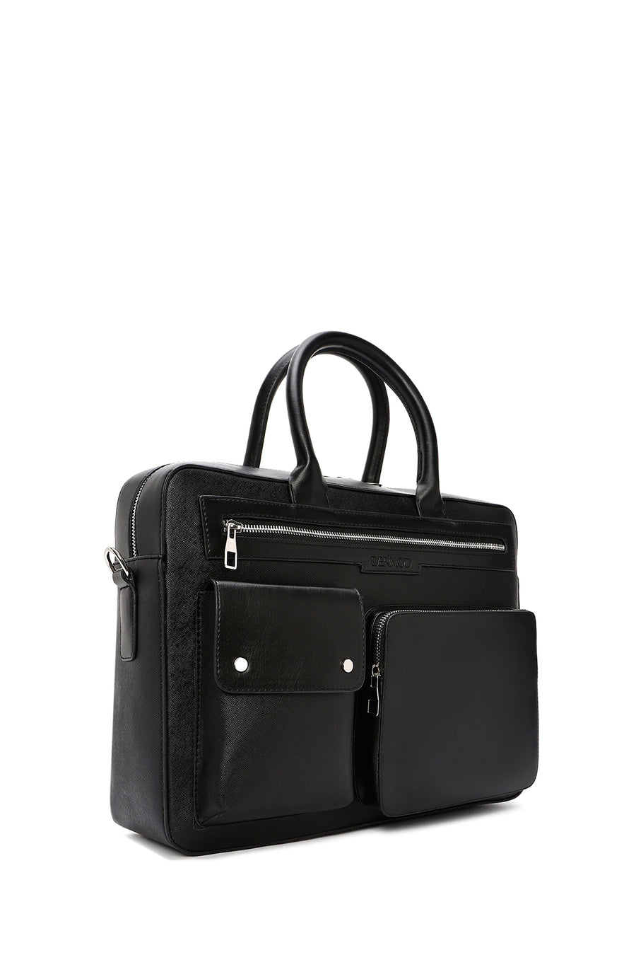 Men's Black Long Strap Briefcase