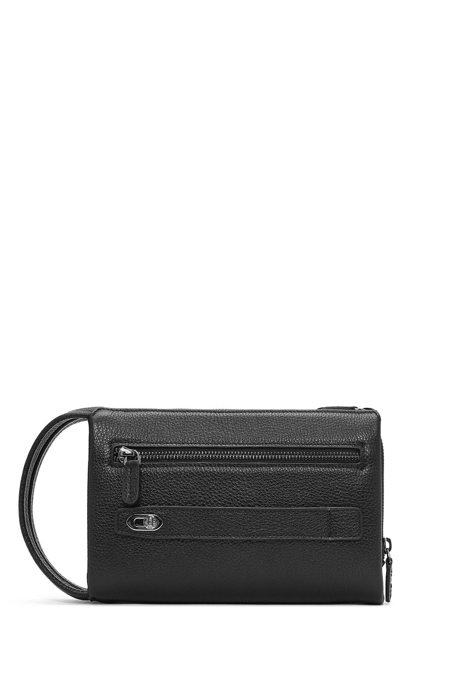 Men's Black Leather Handbag