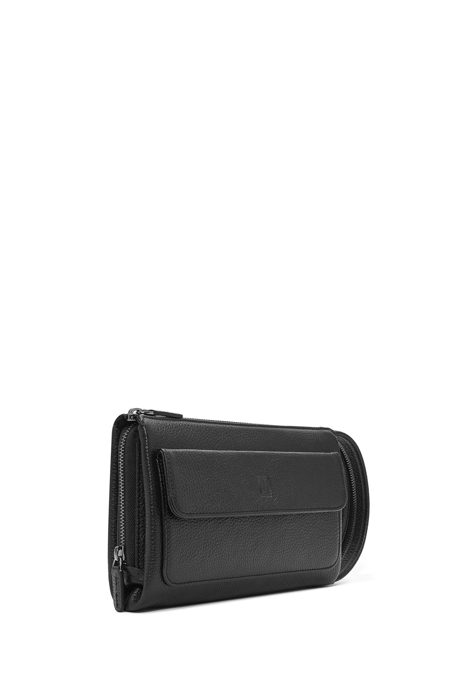 Men's Black Leather Handbag