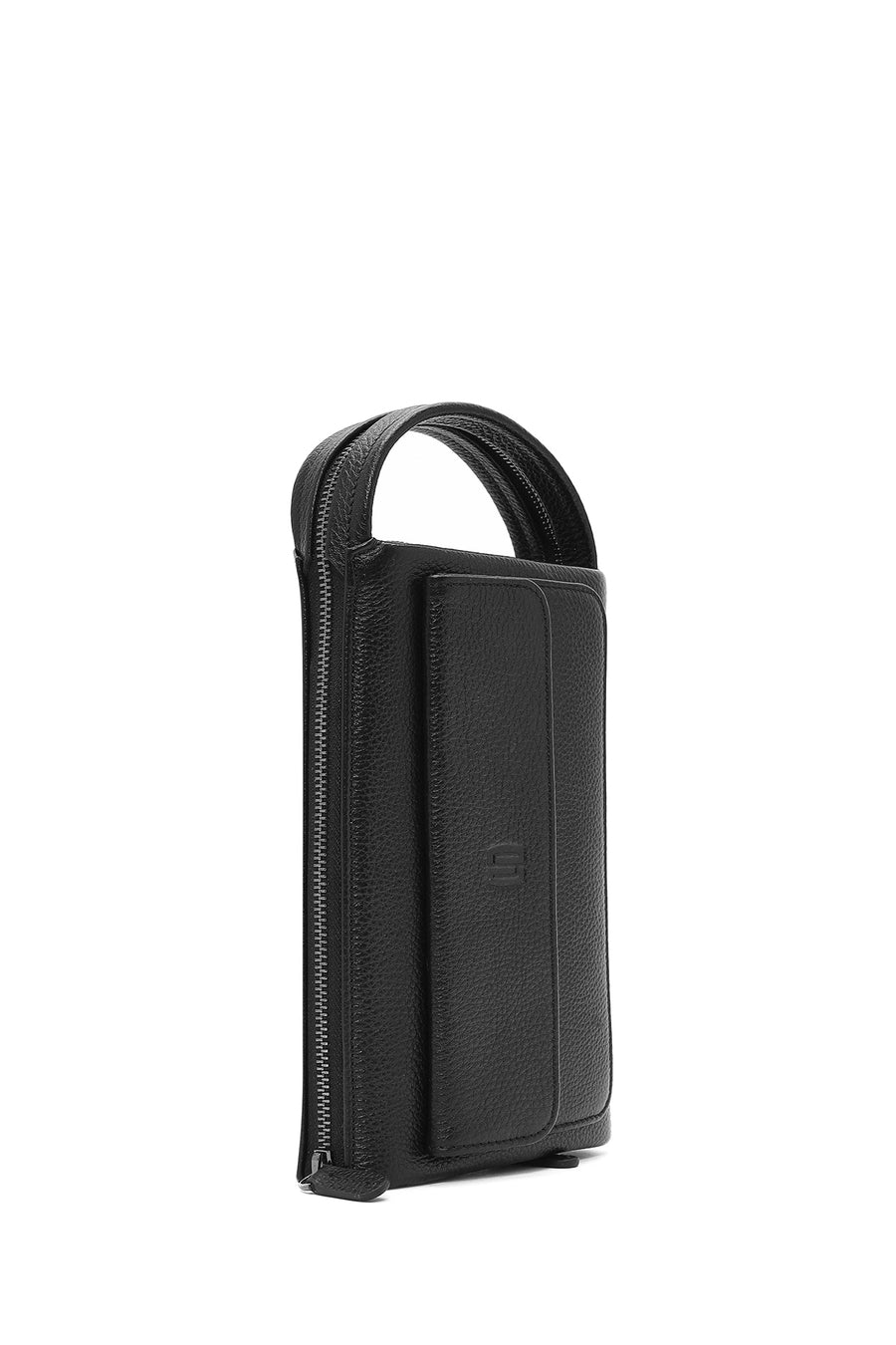 Men's Black Leather Handbag