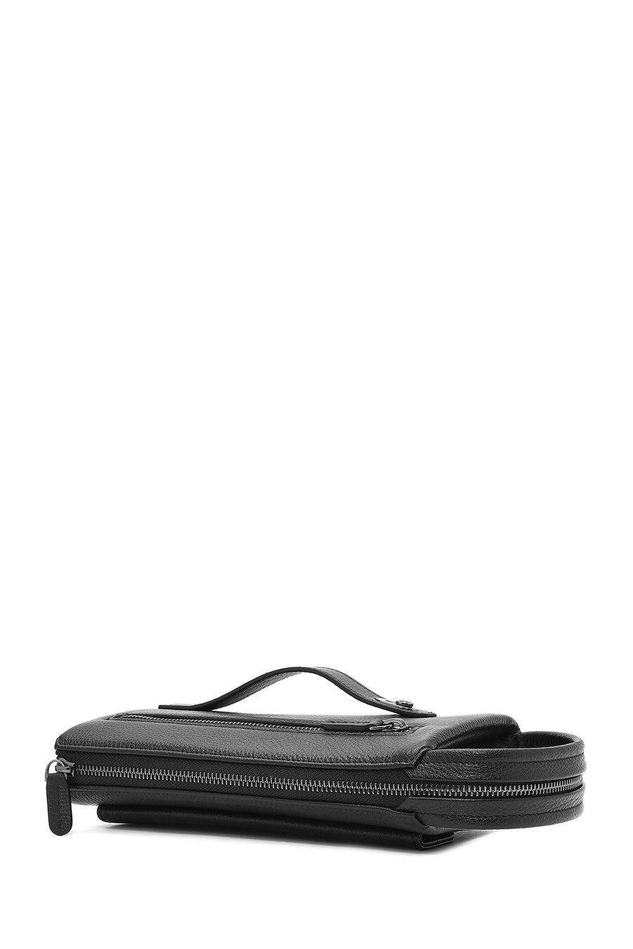 Men's Black Leather Handbag