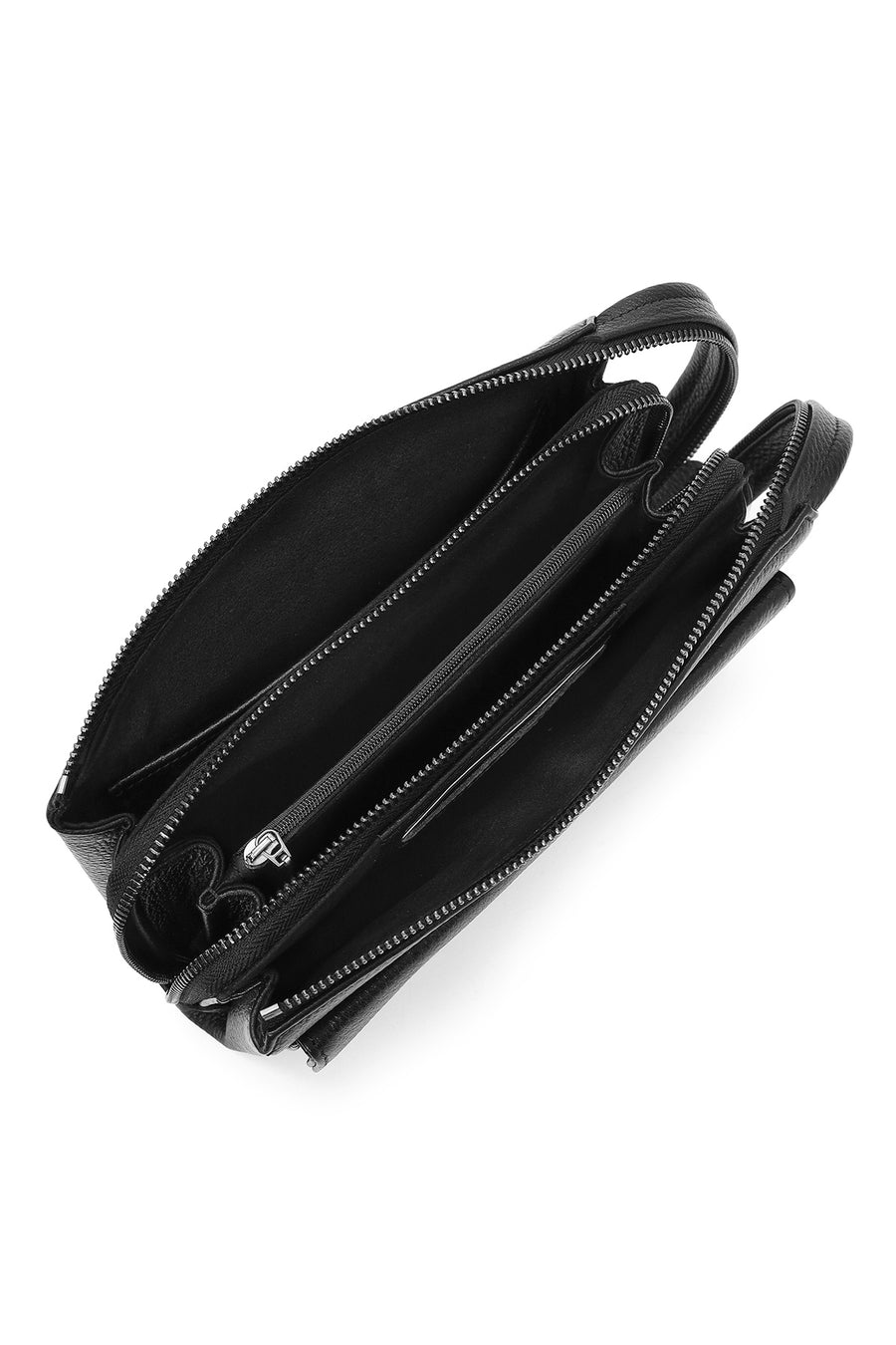 Men's Black Leather Handbag
