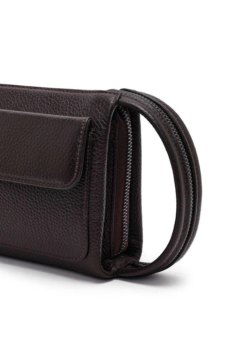 Men's Brown Leather Handbag