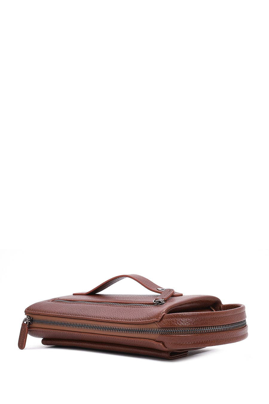 Men's Tan Leather Handbag