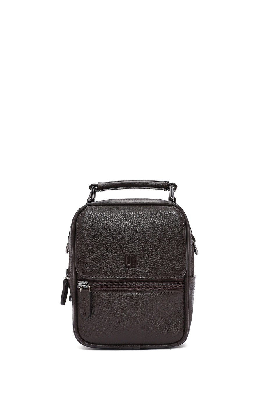 Men's Brown Leather Handbag