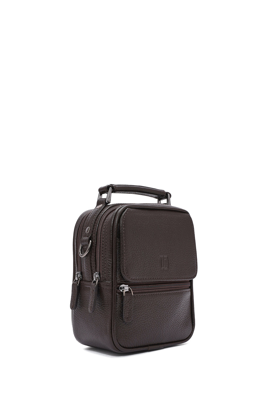 Men's Brown Leather Handbag