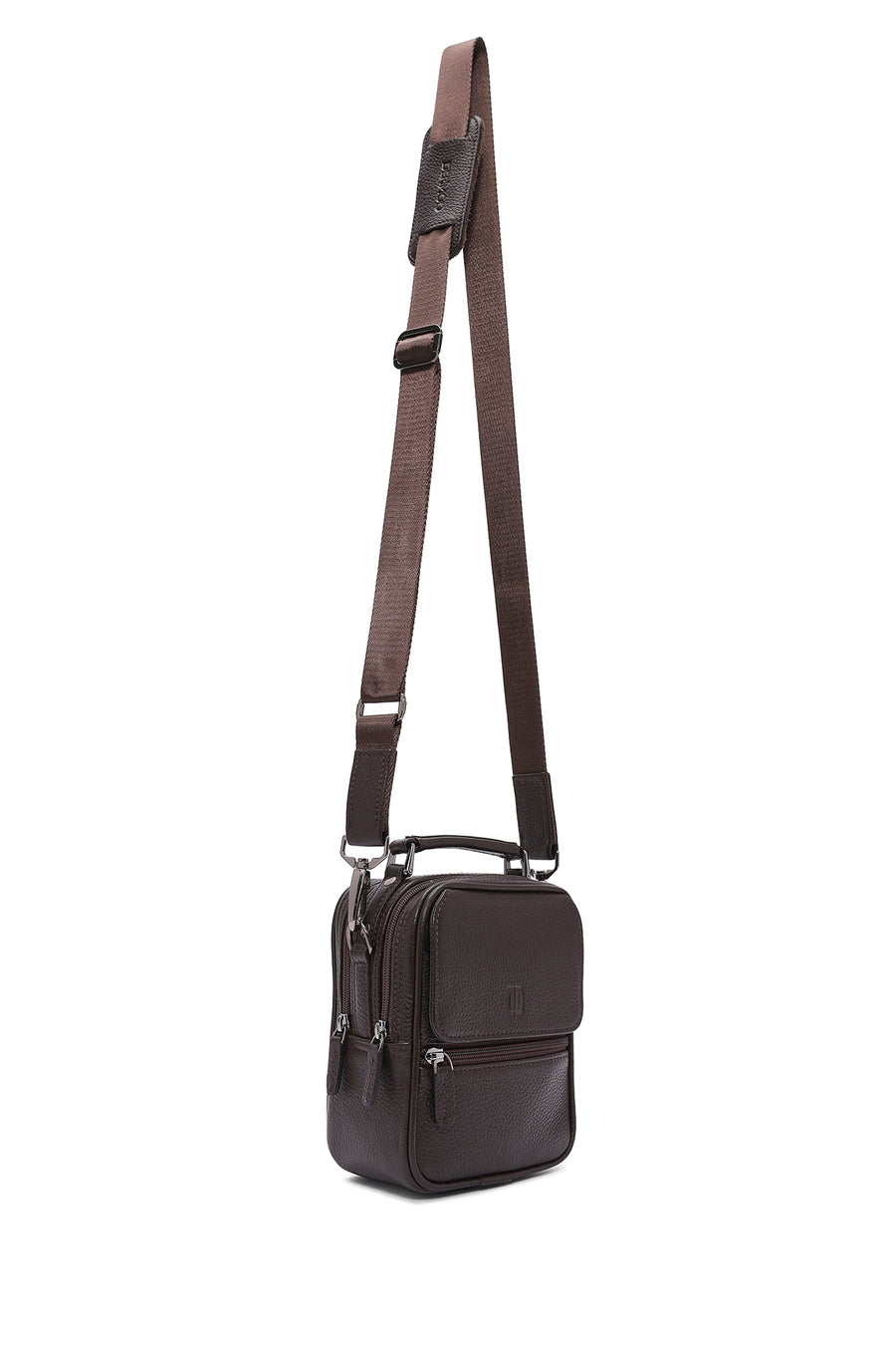 Men's Brown Leather Handbag