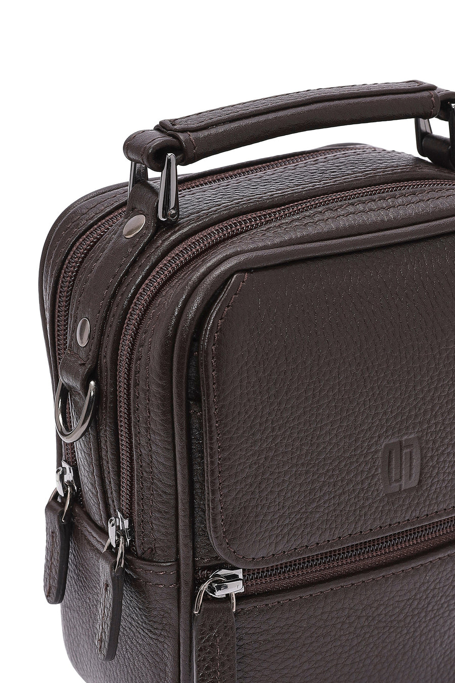 Men's Brown Leather Handbag