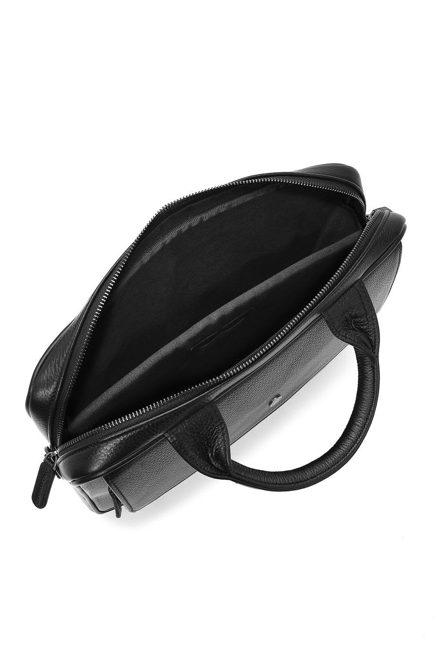 Men's Black Long Strap Leather Briefcase