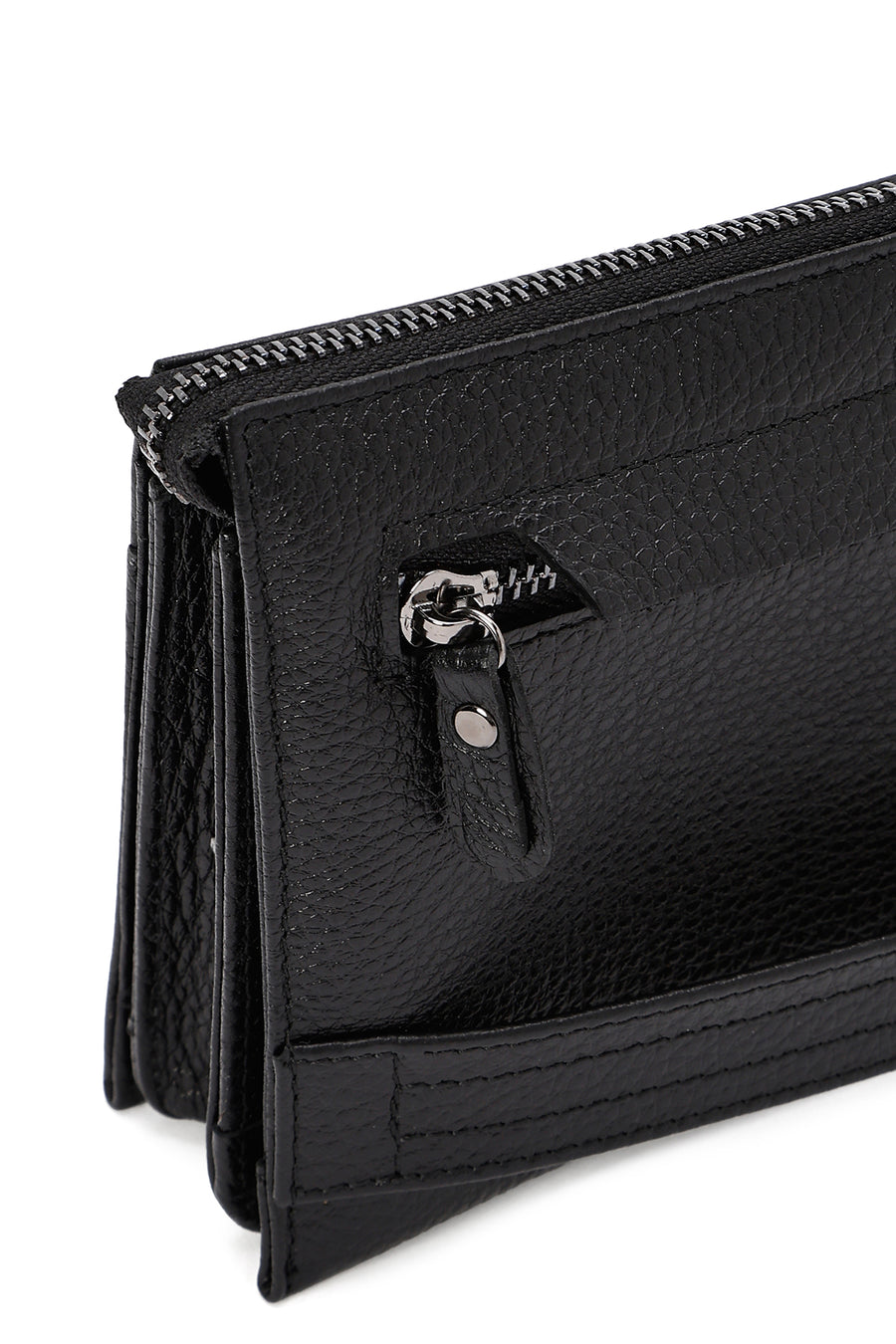 Men's Black Leather Handbag