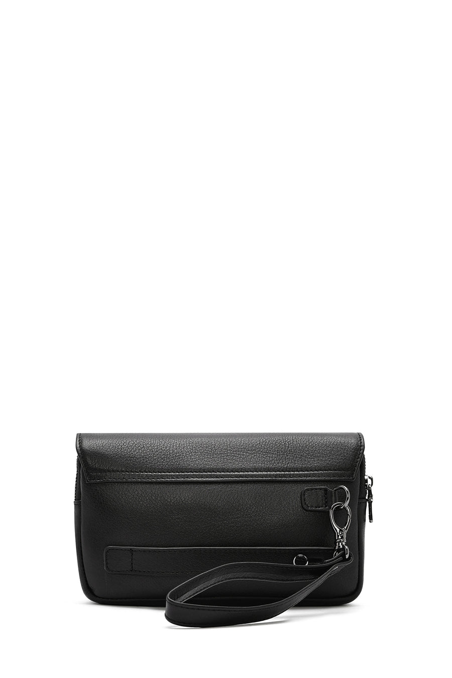 Men's Black Leather Handbag