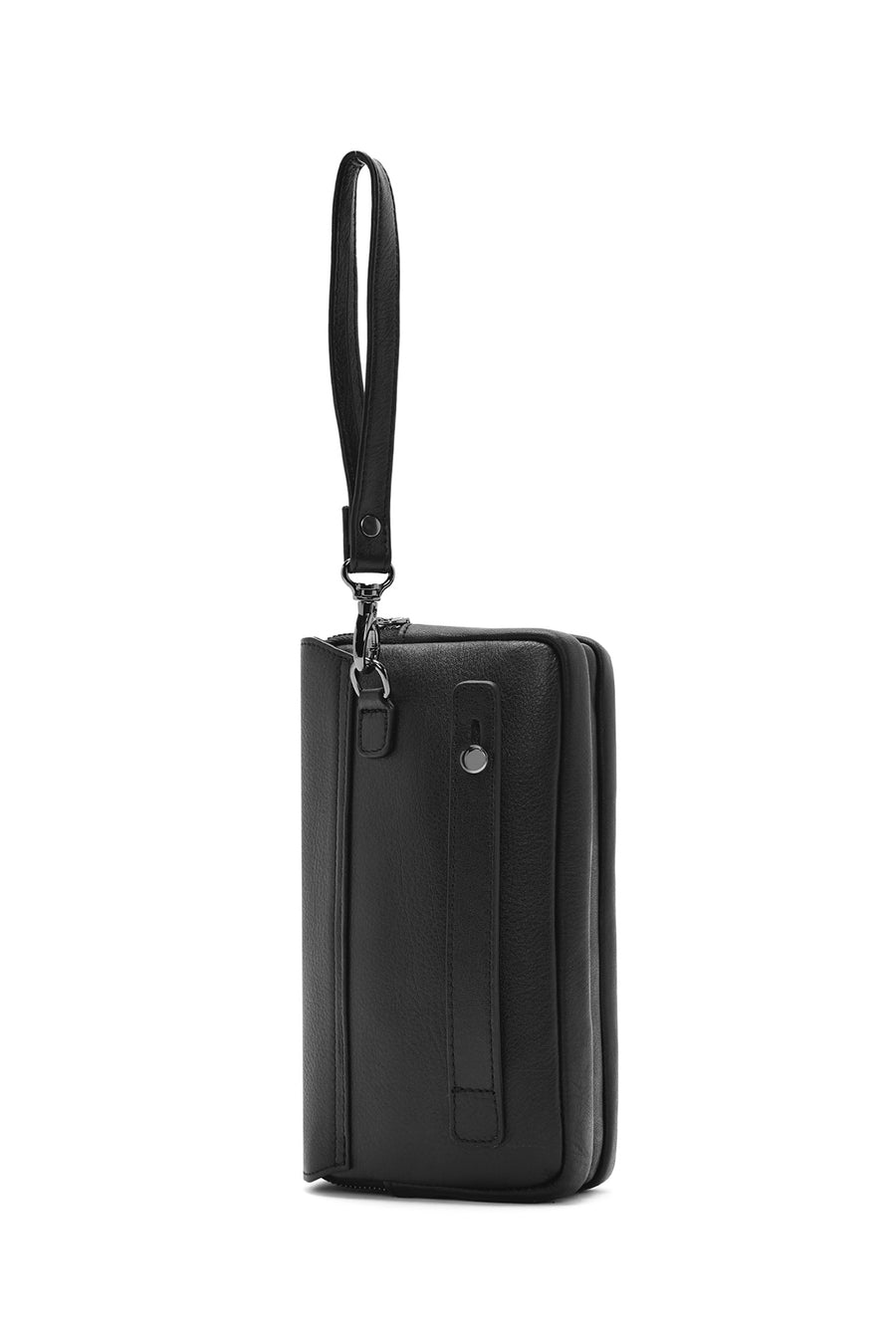 Men's Black Leather Handbag