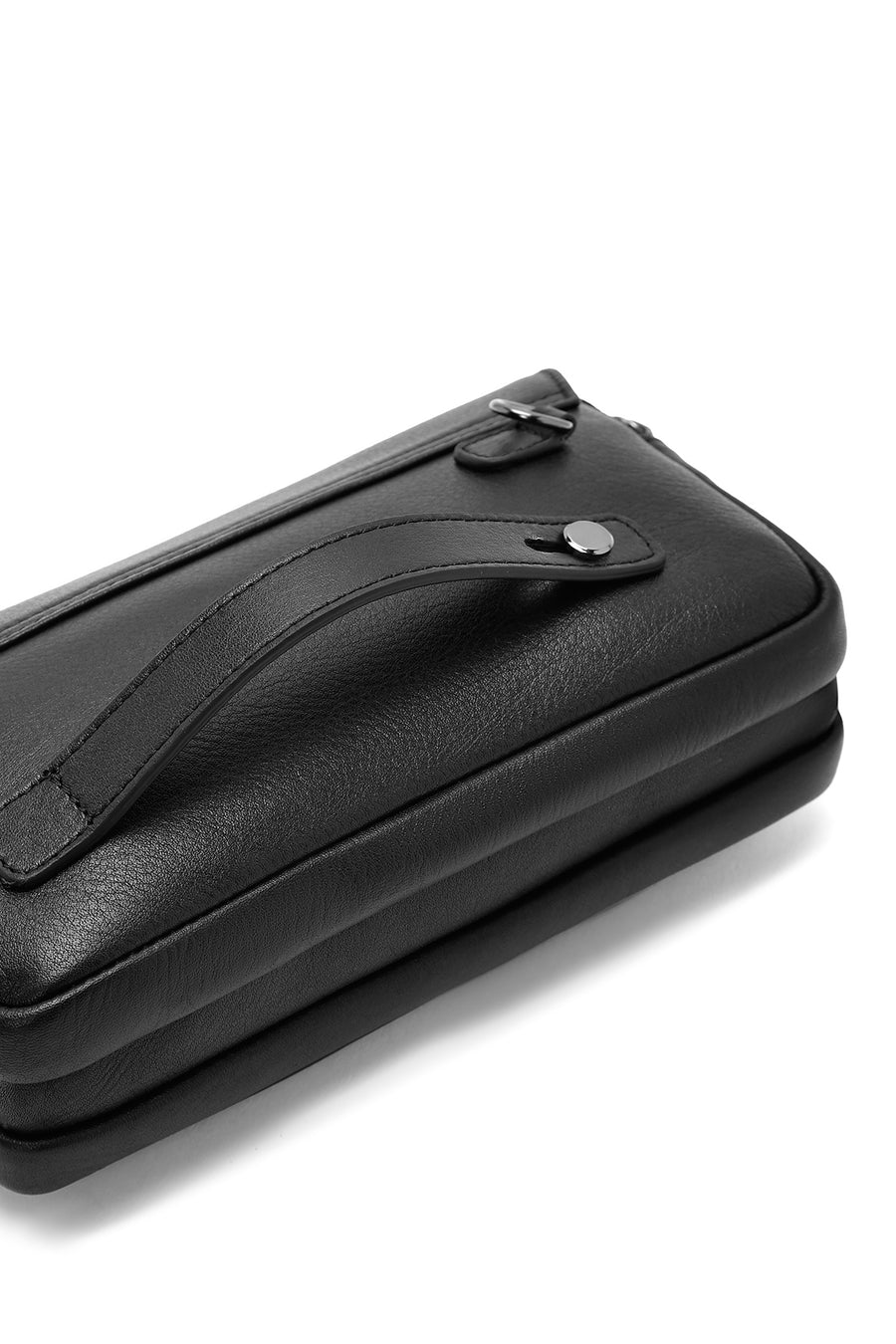 Men's Black Leather Handbag
