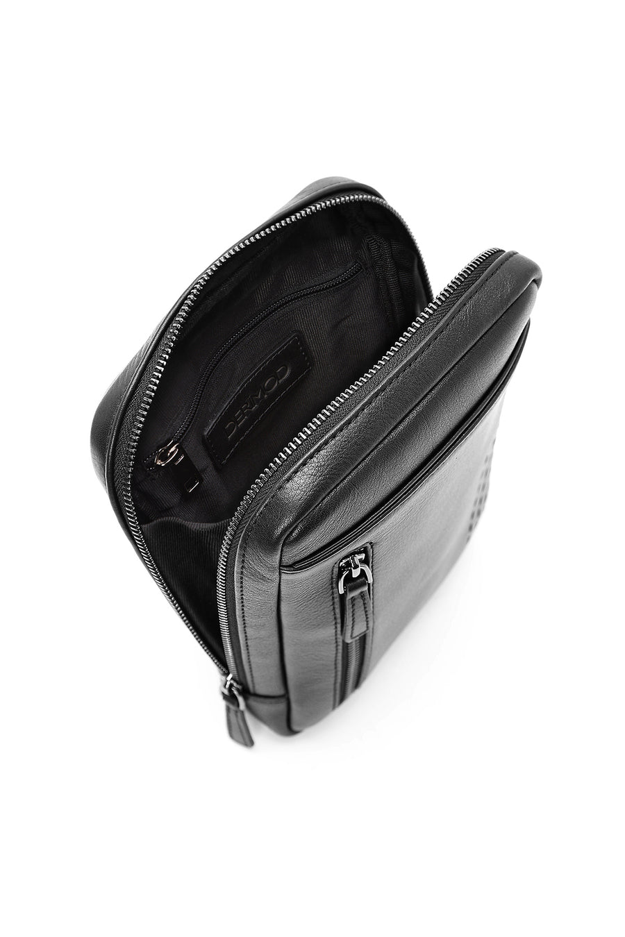 Men's Black Leather Messenger Bag