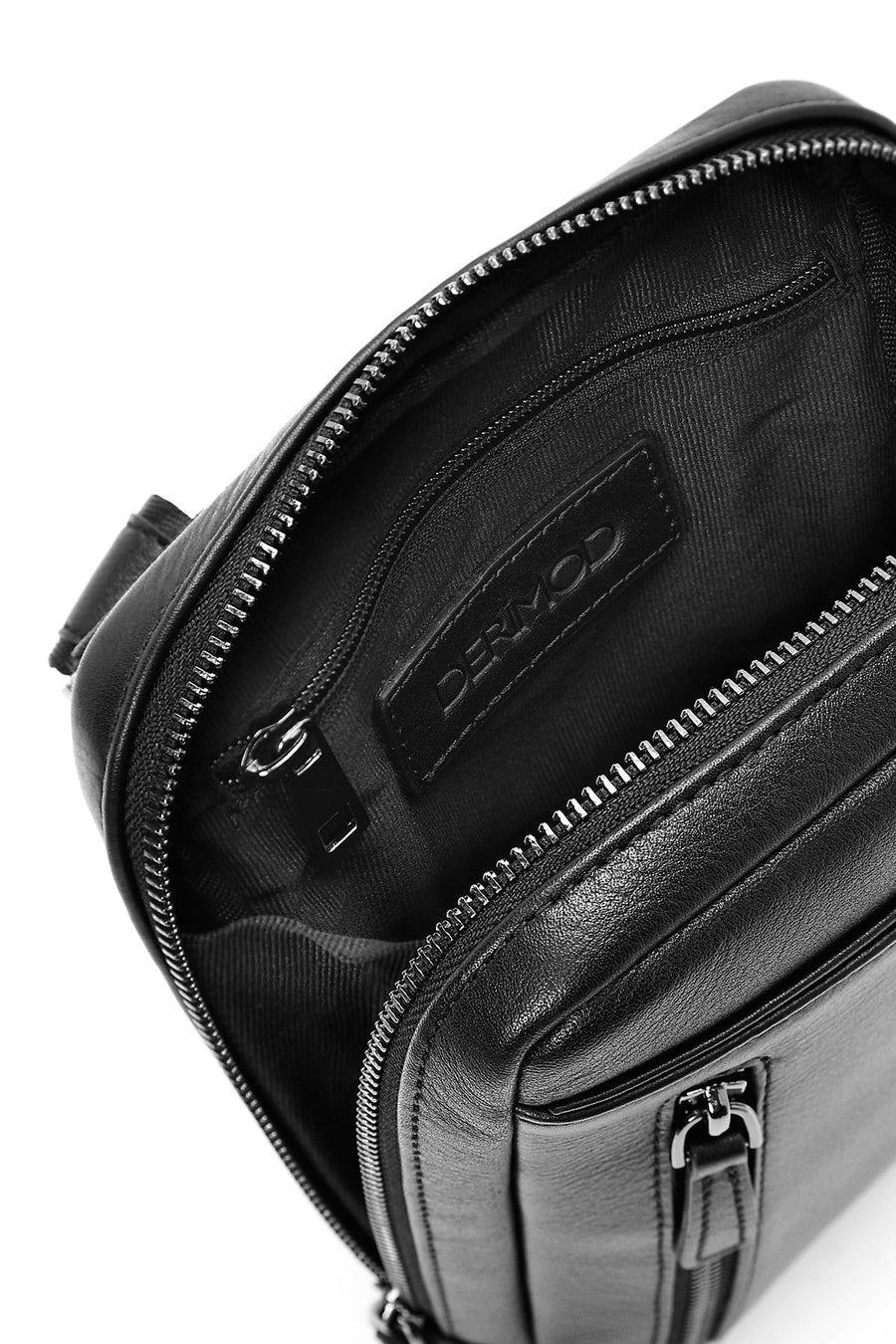 Men's Black Leather Messenger Bag