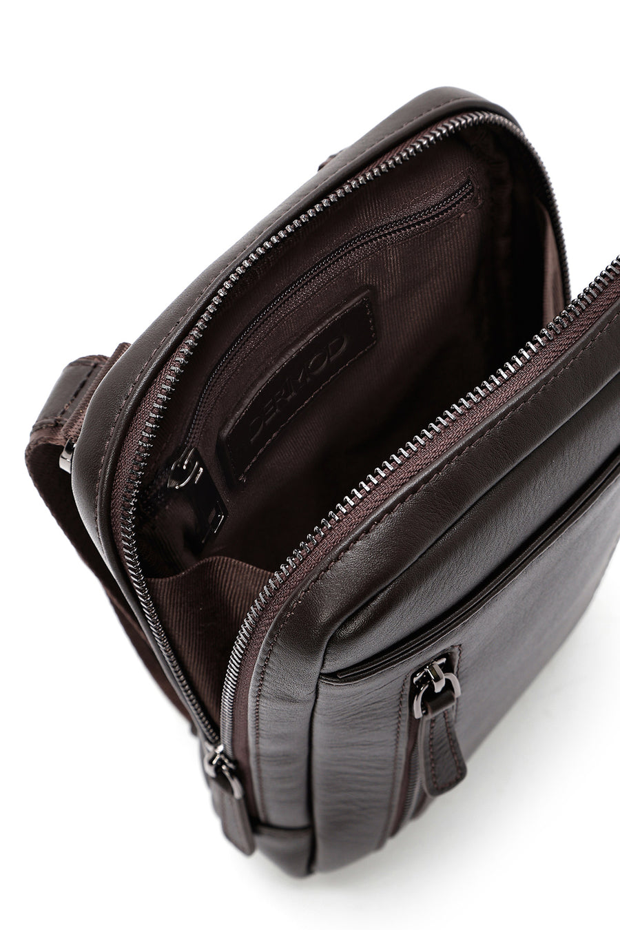 Men's Brown Leather Messenger Bag