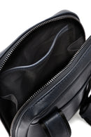 Men's Navy Blue Leather Messenger Bag | Derimod