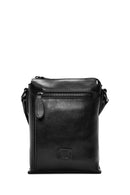 Men's Black Leather Messenger Bag | Derimod