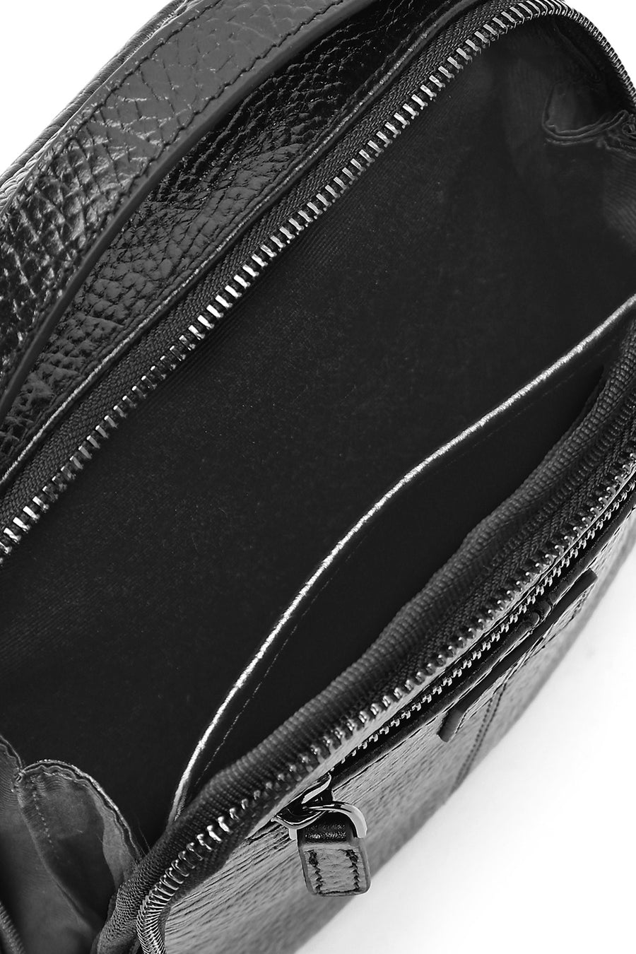 Men's Black Long Strap Leather Crossbody Bag