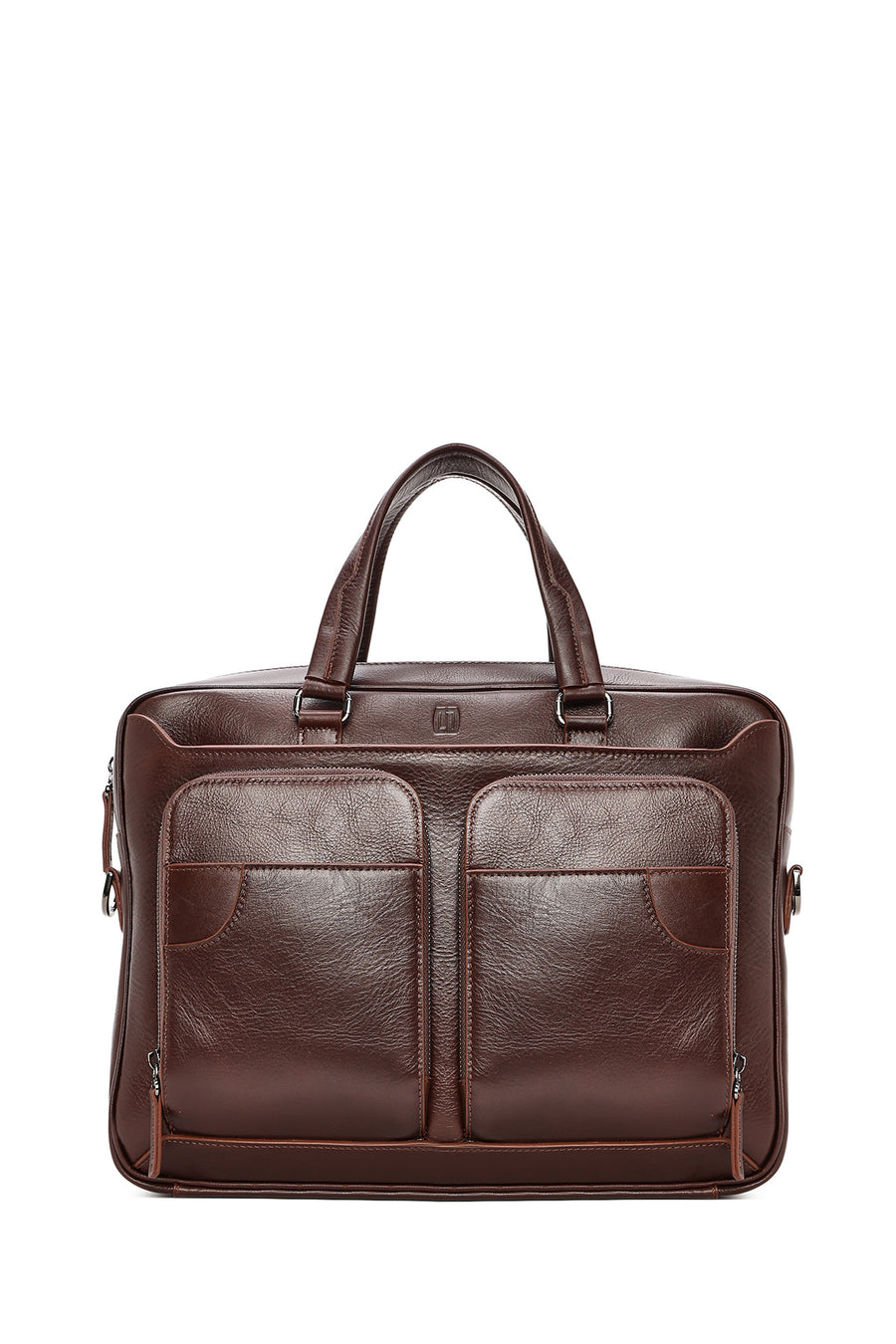 Men's Brown Long Strap Leather Briefcase
