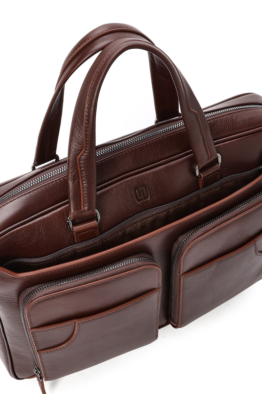 Men's Brown Long Strap Leather Briefcase