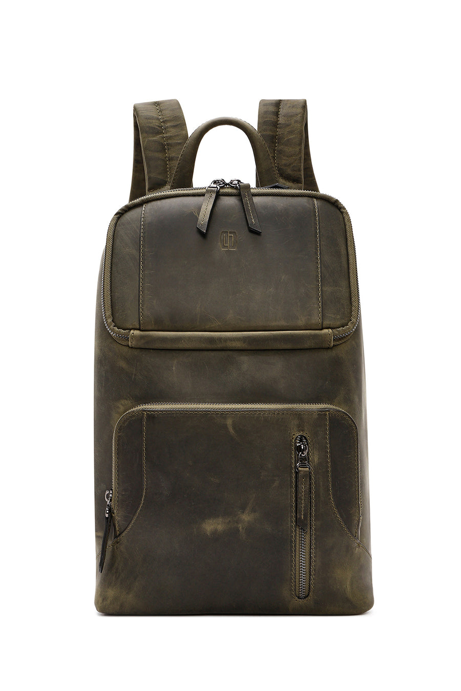 Men's Khaki Leather Backpack 24WBD3610CR | Derimod