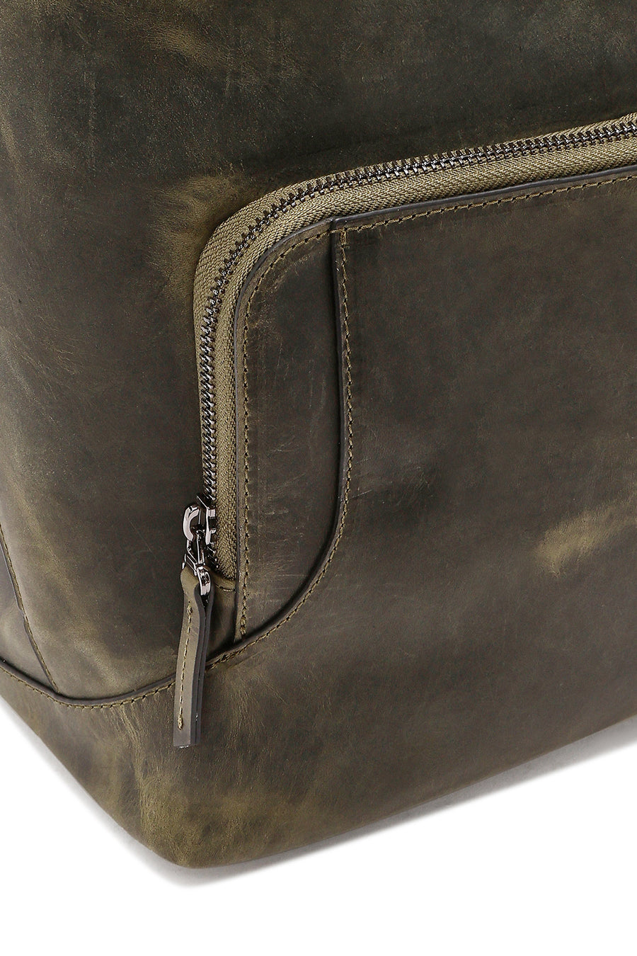 Men's Khaki Leather Backpack