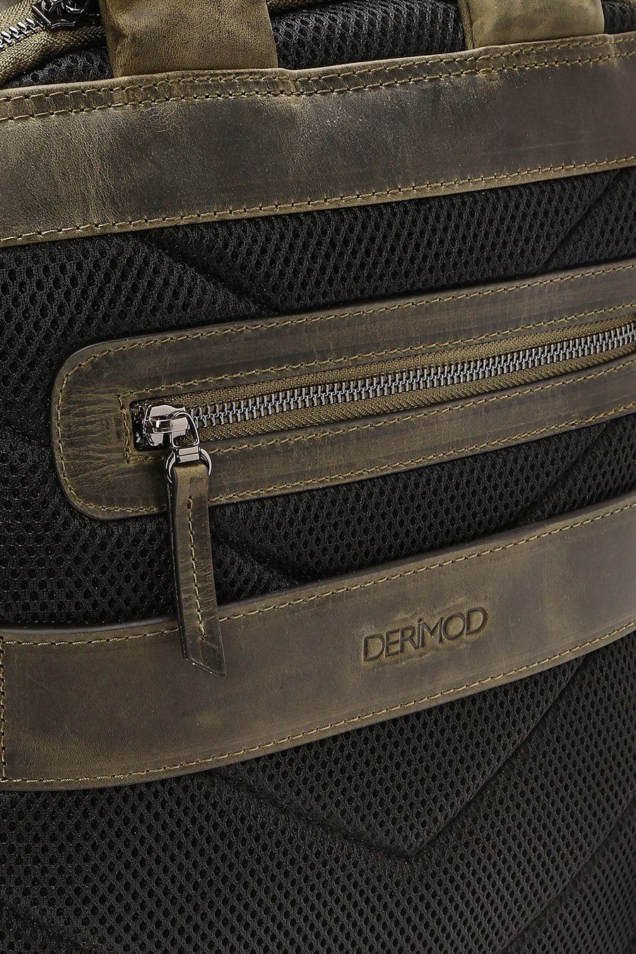 Men's Khaki Leather Backpack