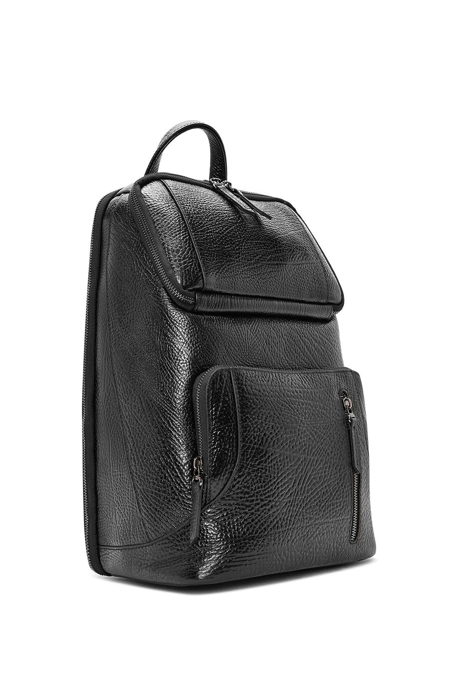 Men's Black Leather Backpack