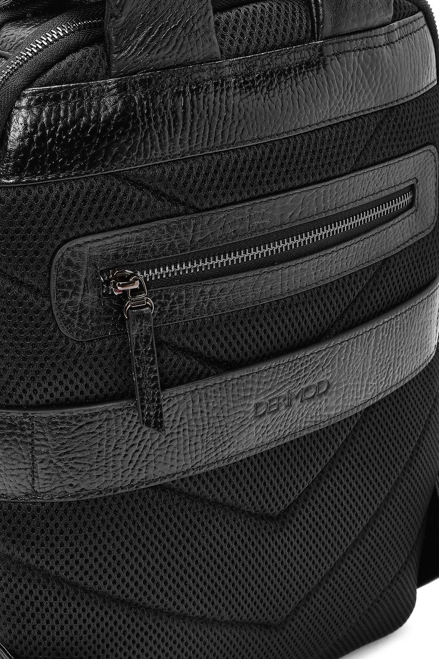 Men's Black Leather Backpack