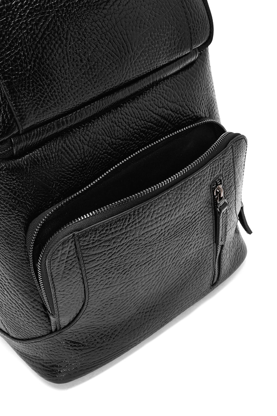 Men's Black Leather Backpack