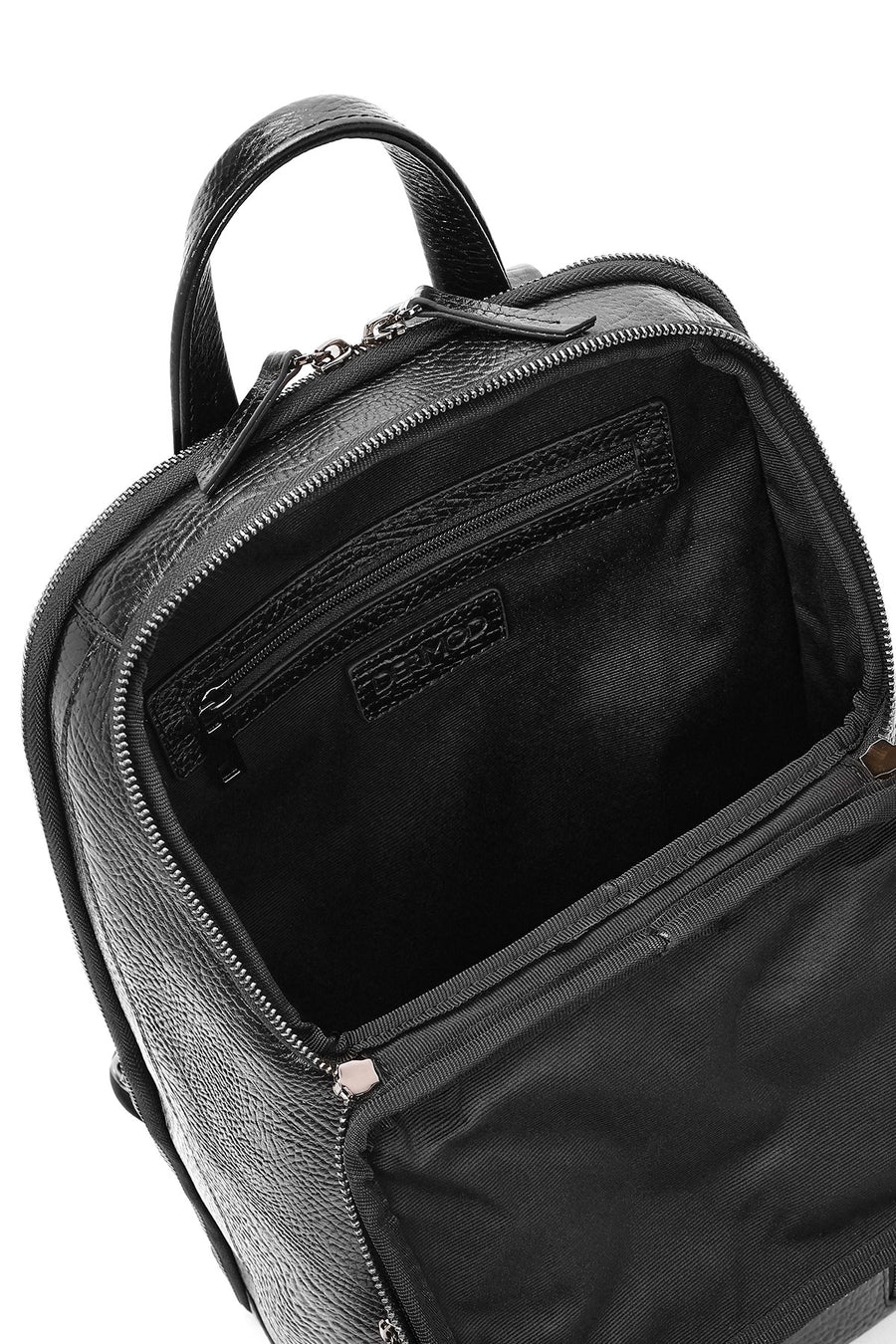 Men's Black Leather Backpack
