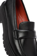 Derimod Gritti Women's Black Leather Masculine Loafer | Derimod