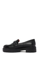 Derimod Gritti Women's Black Leather Masculine Loafer | Derimod