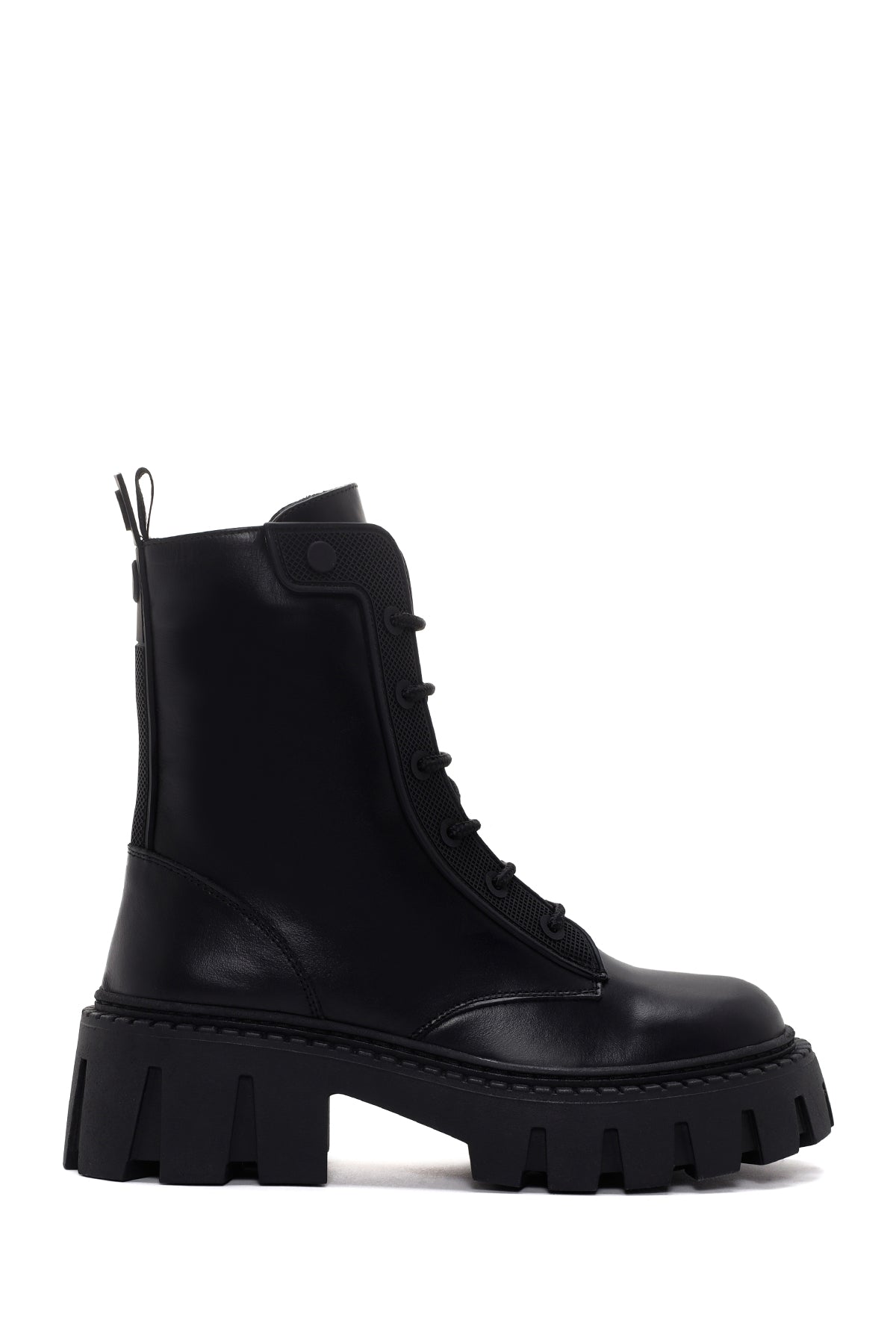 Women's Black Zippered Leather Boots 24WFD1310MT | Derimod