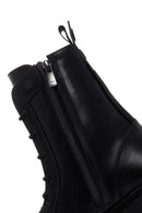 Women's Black Zippered Leather Boots | Derimod