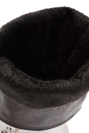 Women's Black Zippered Leather Boots | Derimod