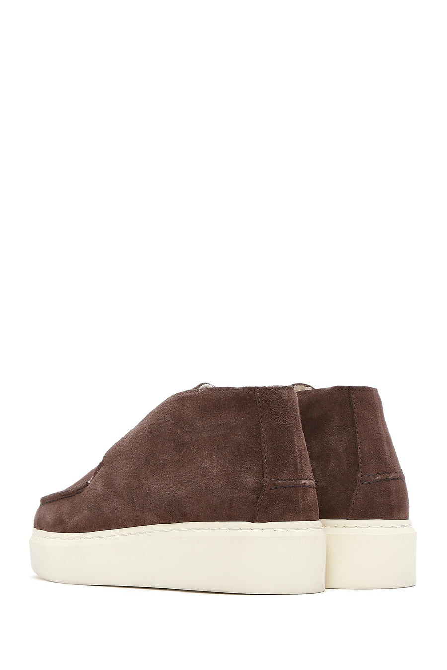 Women's Brown Thick Soled Suede Leather Ankle Boots